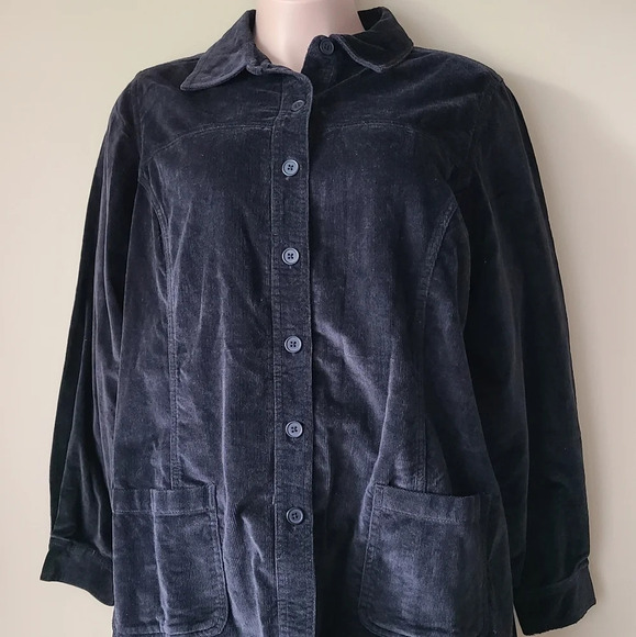 NWT Venetzia Jeans Clothing.corduroy shirt jacket sz.22-24 women's soft unlined - Picture 3 of 12